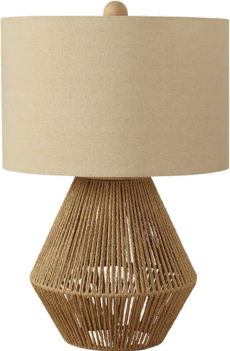 22 Inch Brown Rope Table Lamp