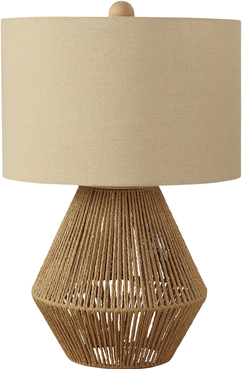 22 Inch Brown Rope Table Lamp