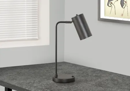 18 Inch Gray Metal Table Lamp