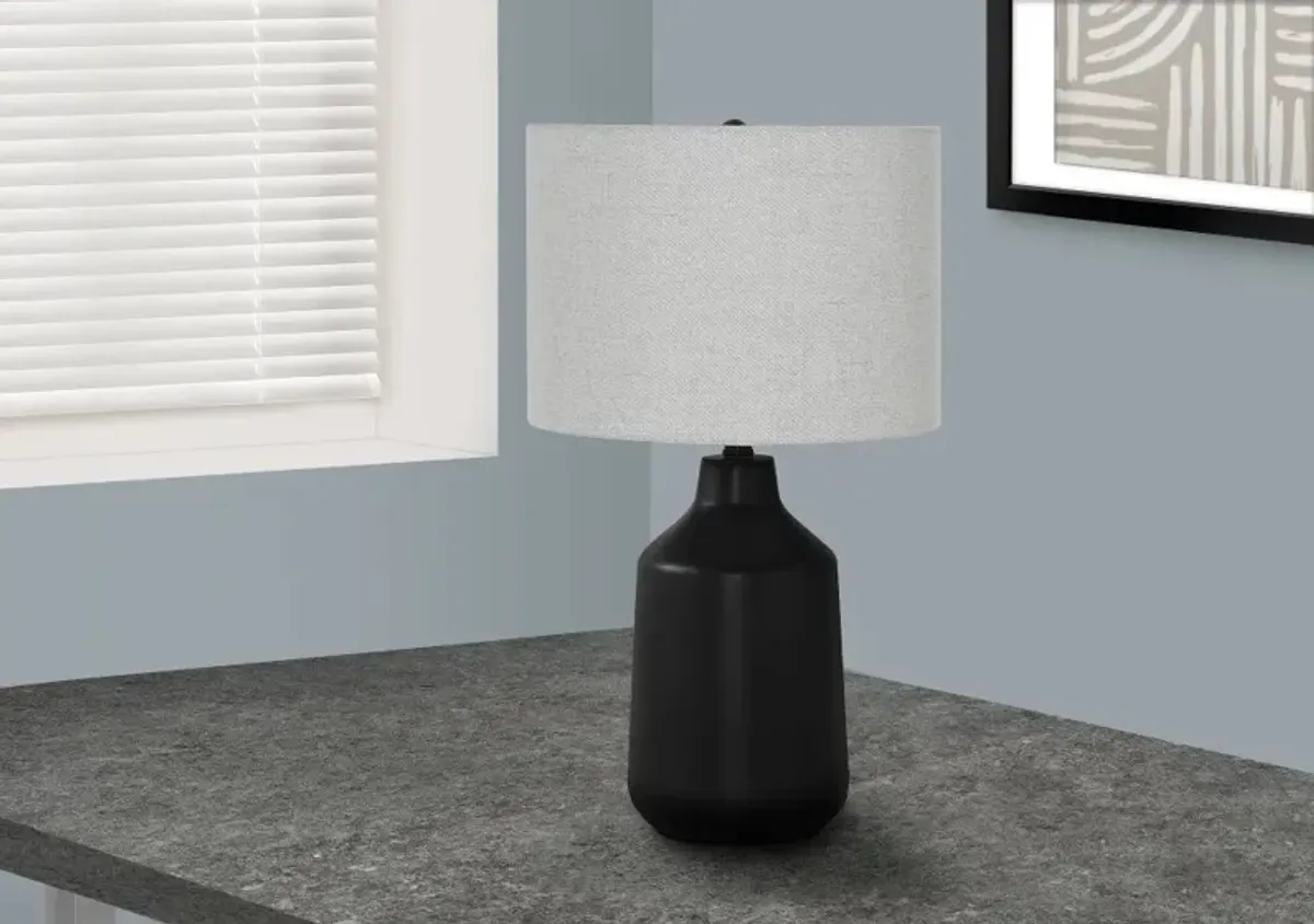 24 Inch Black Concrete Table Lamp