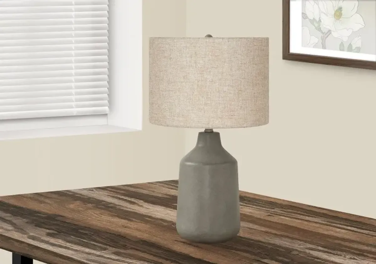 24 Inch Gray Concrete Table Lamp