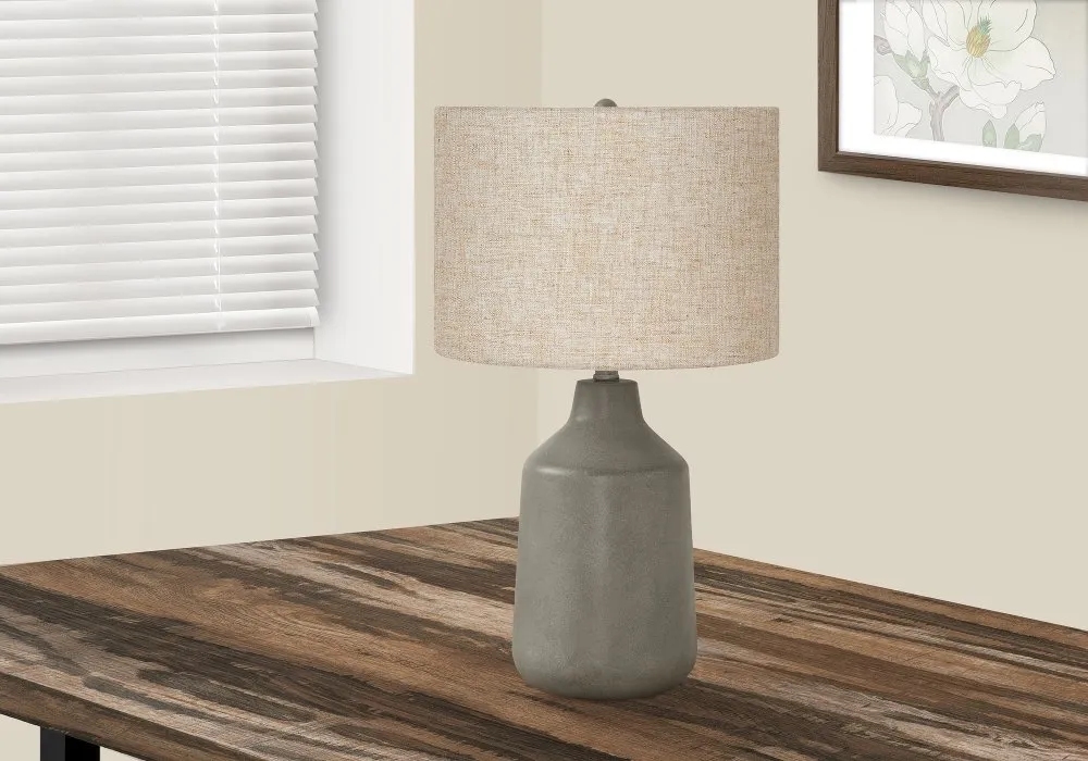 24 Inch Gray Concrete Table Lamp