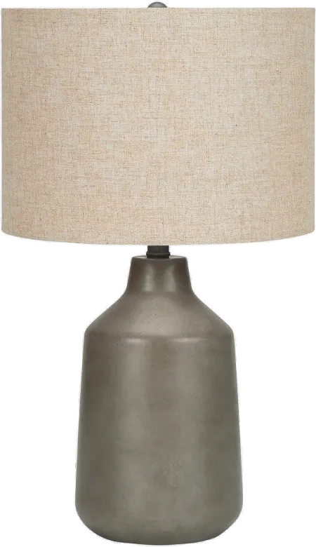 24 Inch Gray Concrete Table Lamp