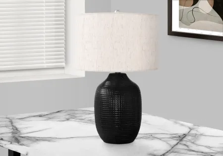 26 Inch Black Ceramic Table Lamp