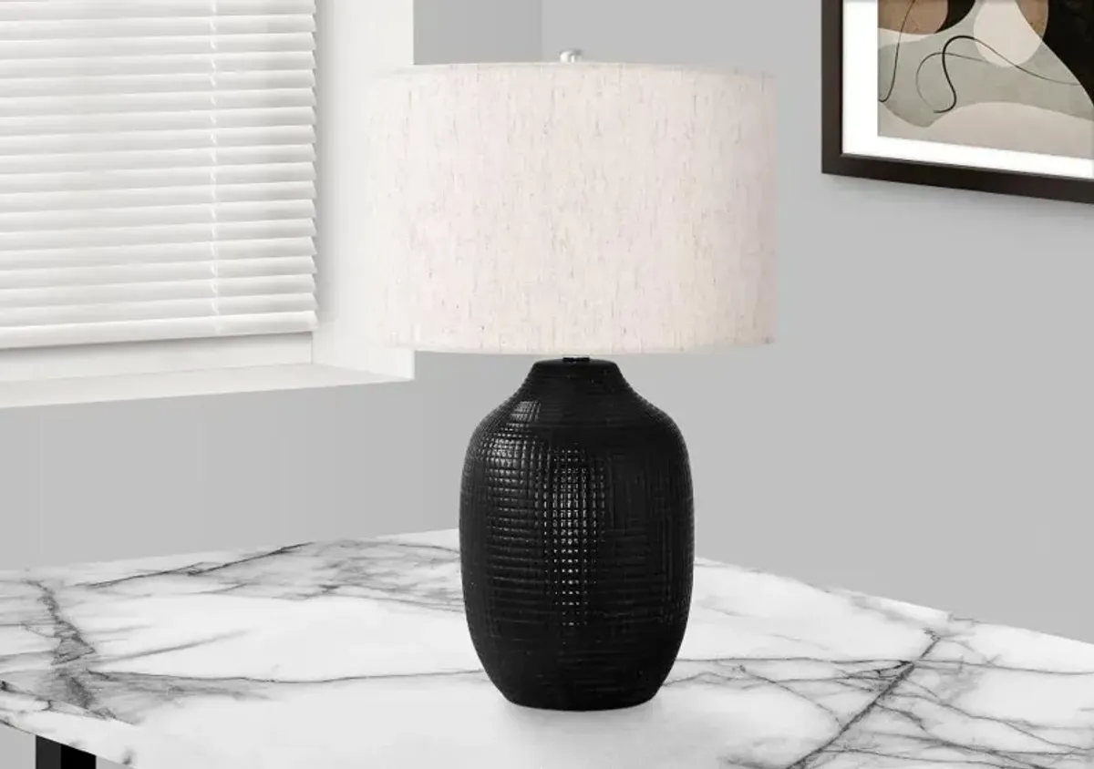 26 Inch Black Ceramic Table Lamp