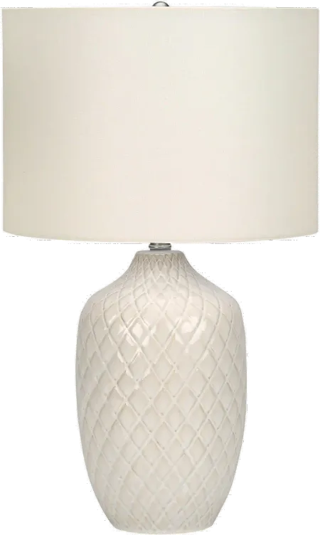 25 Inch Cream Ceramic Table Lamp