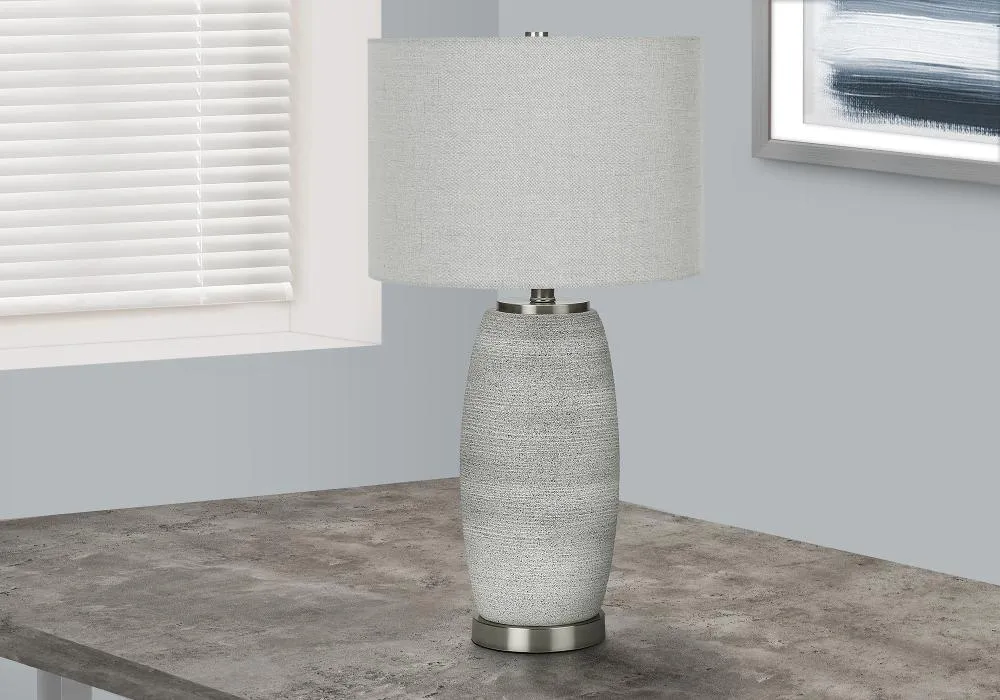 25 Inch Gray Table Lamp