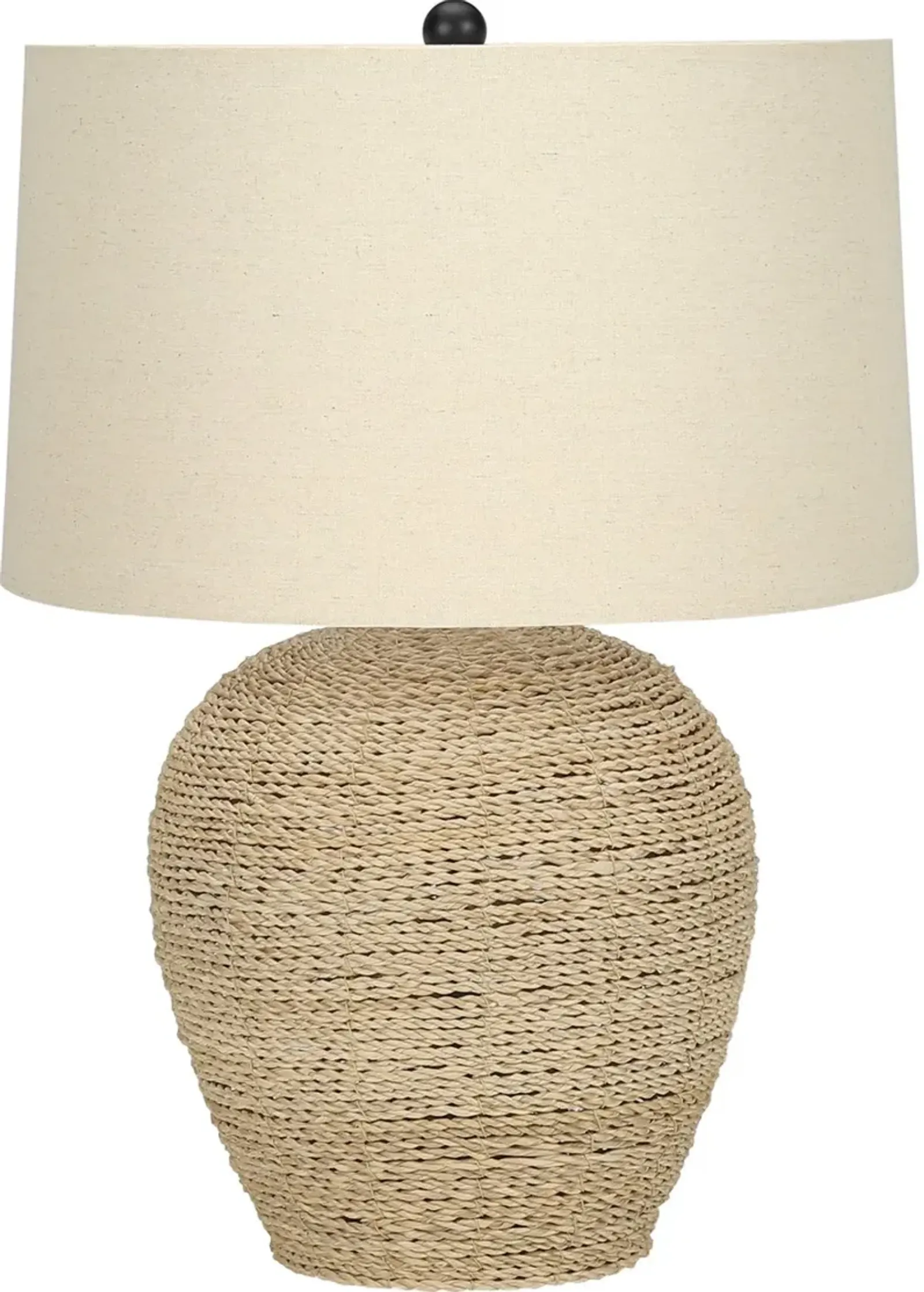 25 Inch Rattan Beige Table Lamp