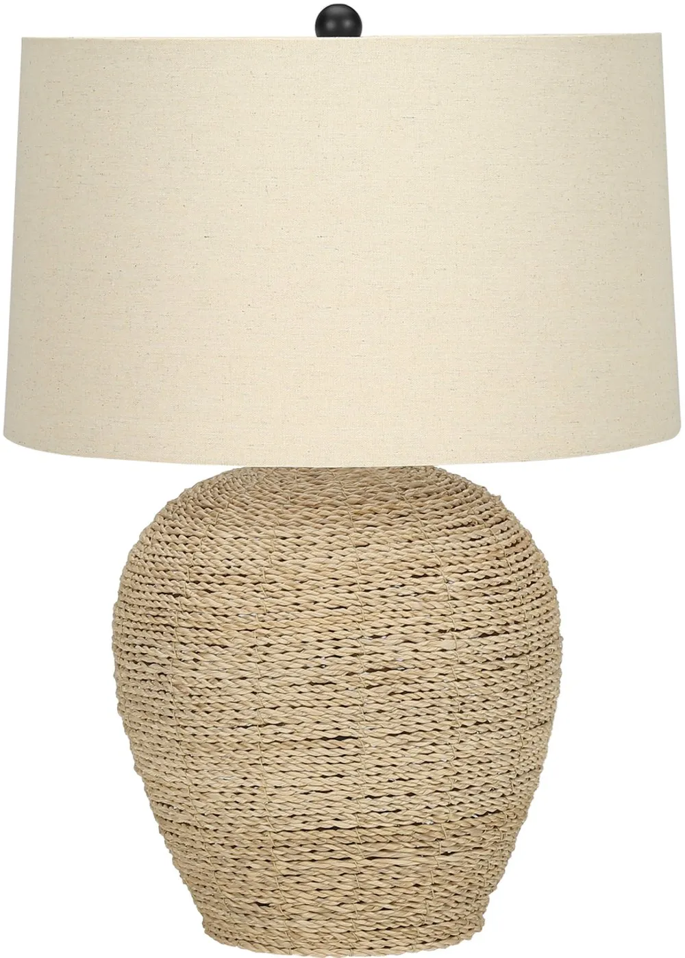 25 Inch Rattan Beige Table Lamp