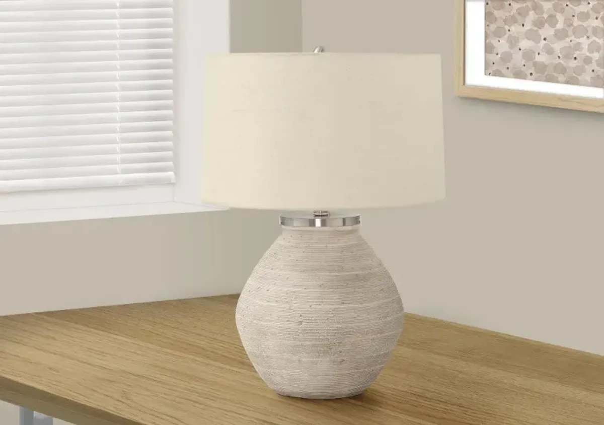 25 Inch Cream Concrete Table Lamp