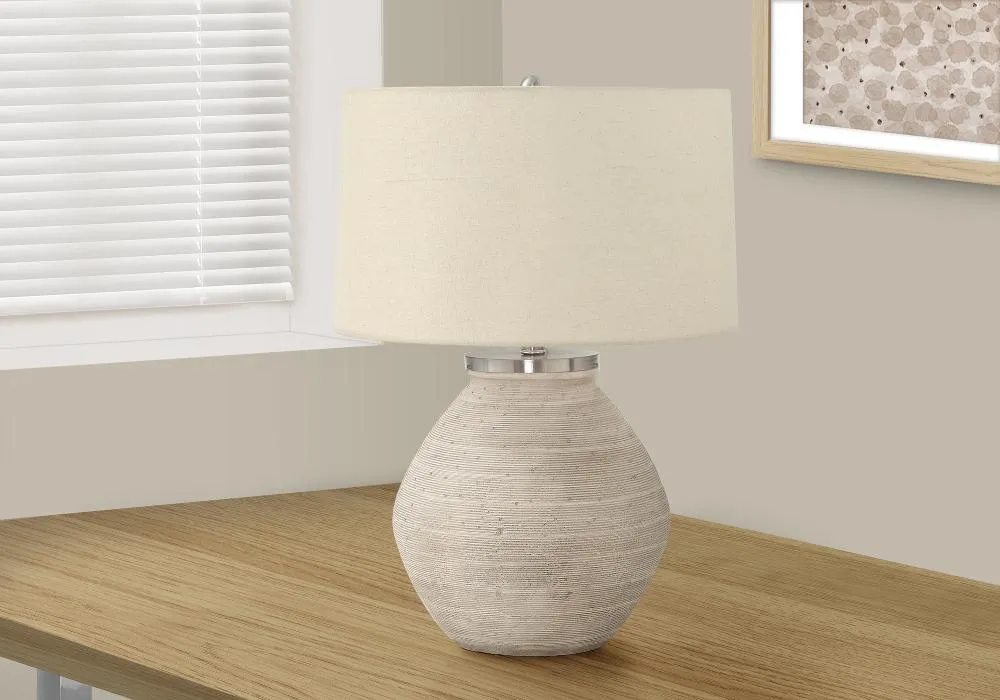 25 Inch Cream Concrete Table Lamp