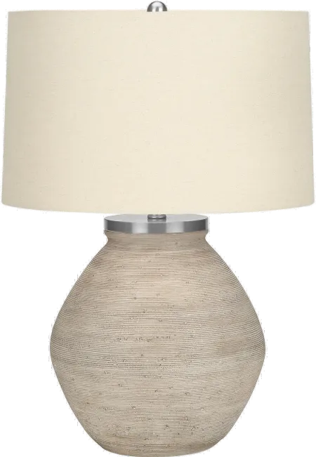 25 Inch Cream Concrete Table Lamp