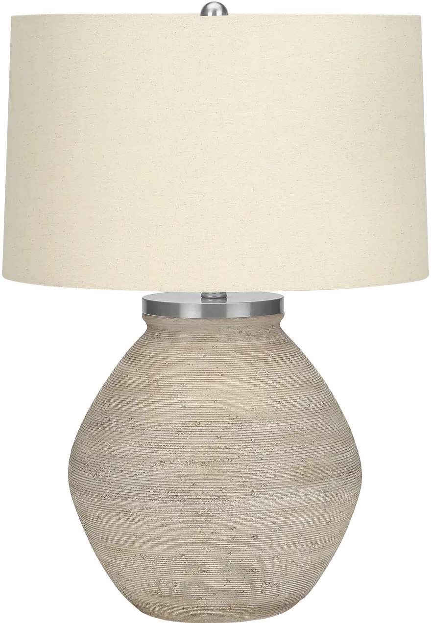 25 Inch Cream Concrete Table Lamp