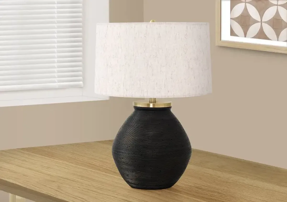 25 Inch Black Concrete Table Lamp