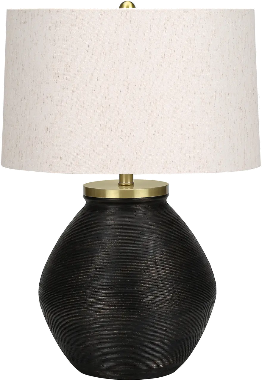 25 Inch Black Concrete Table Lamp