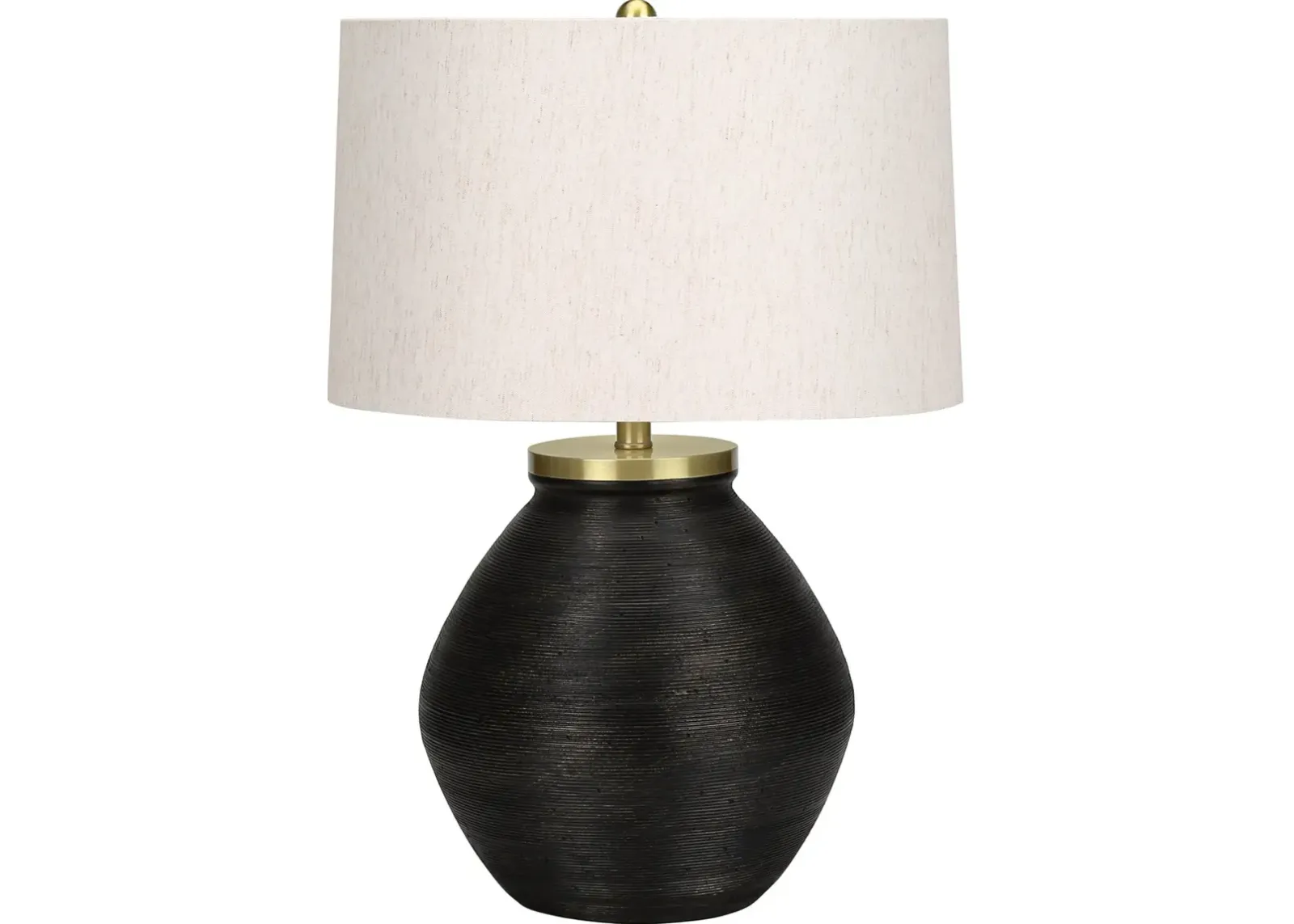 25 Inch Black Concrete Table Lamp