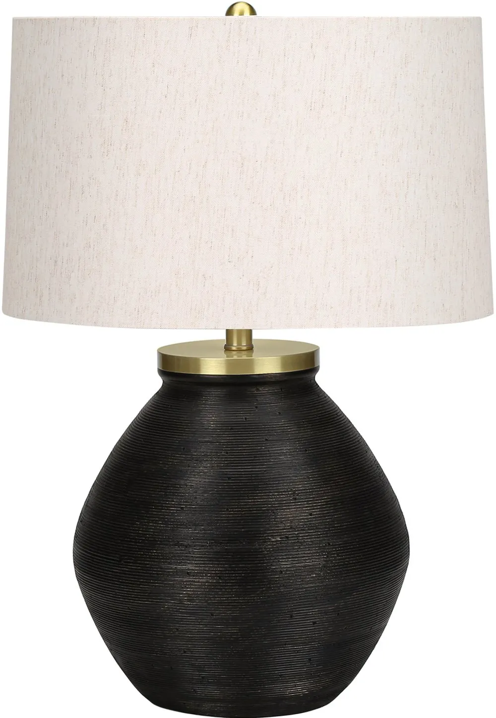 25 Inch Black Concrete Table Lamp