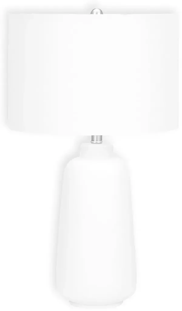 26" Cream White Ceramic Table Lamp