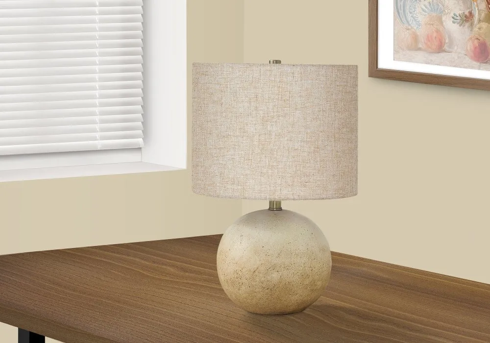 20 Inch Beige Concrete Table Lamp