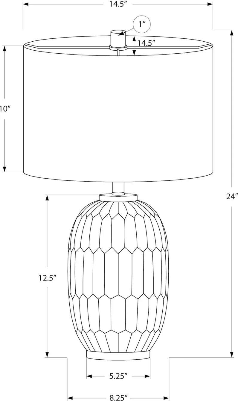 24 Inch Cream Resin Table Lamp