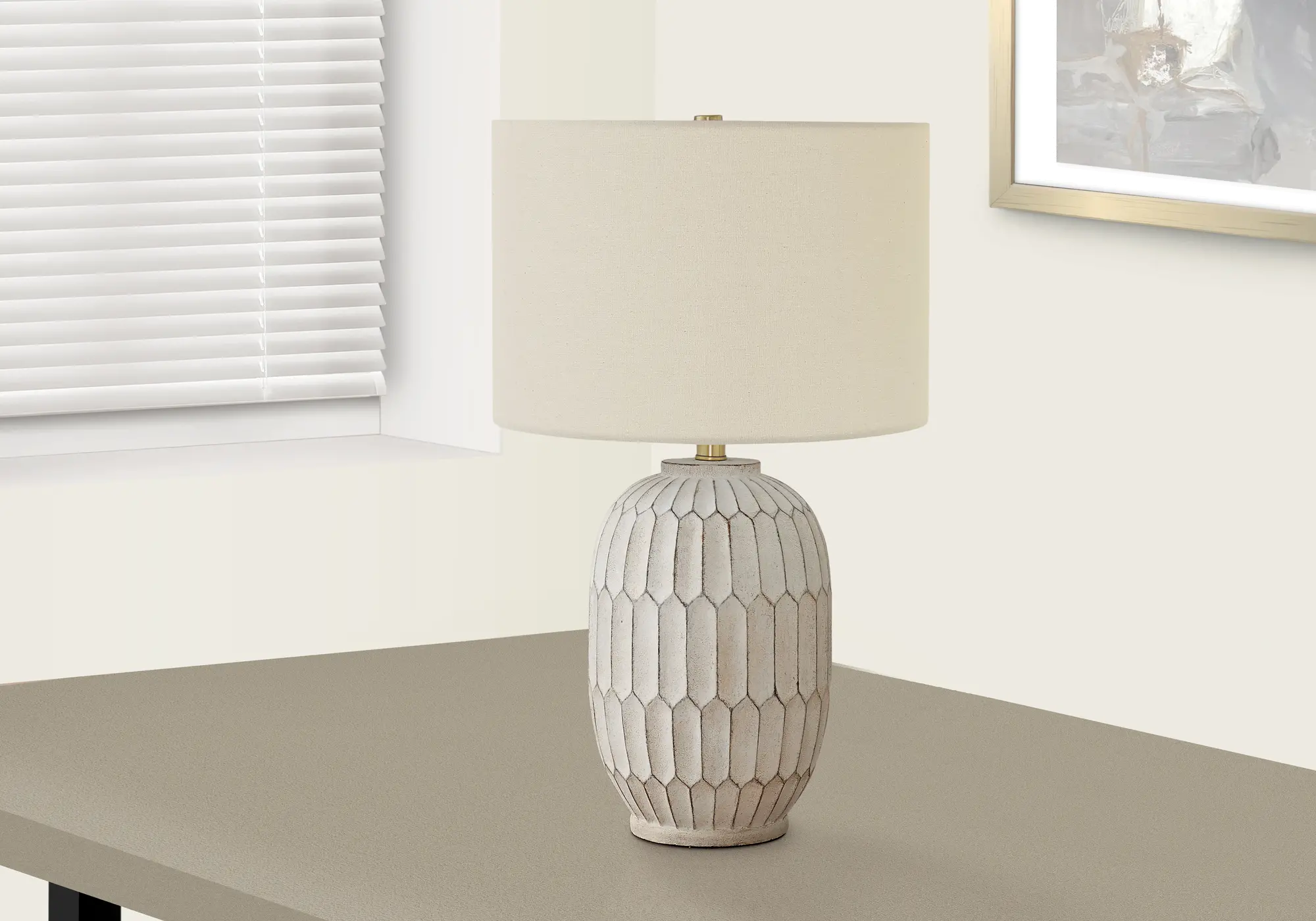 24 Inch Cream Resin Table Lamp