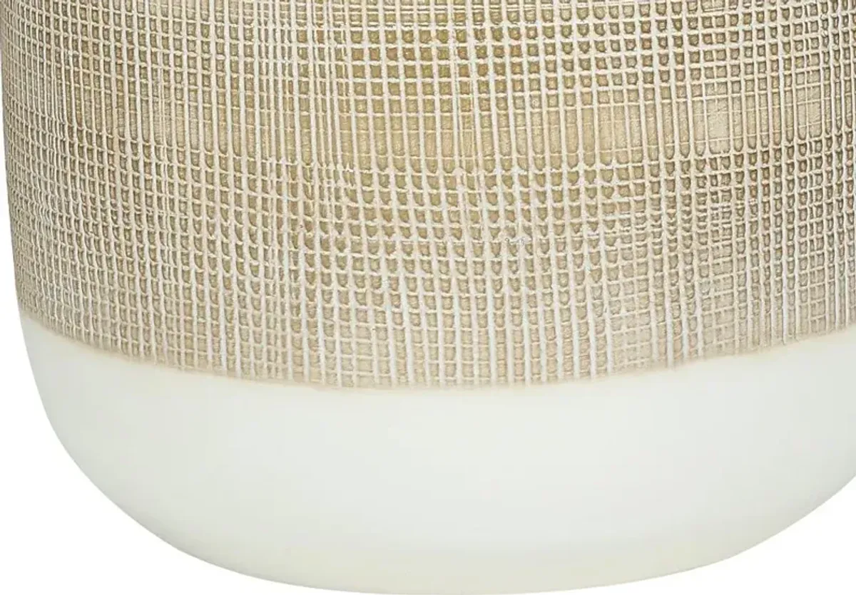 27 Inch Cream and Beige Ceramic Table Lamp