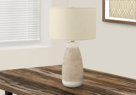 27 Inch Cream and Beige Ceramic Table Lamp