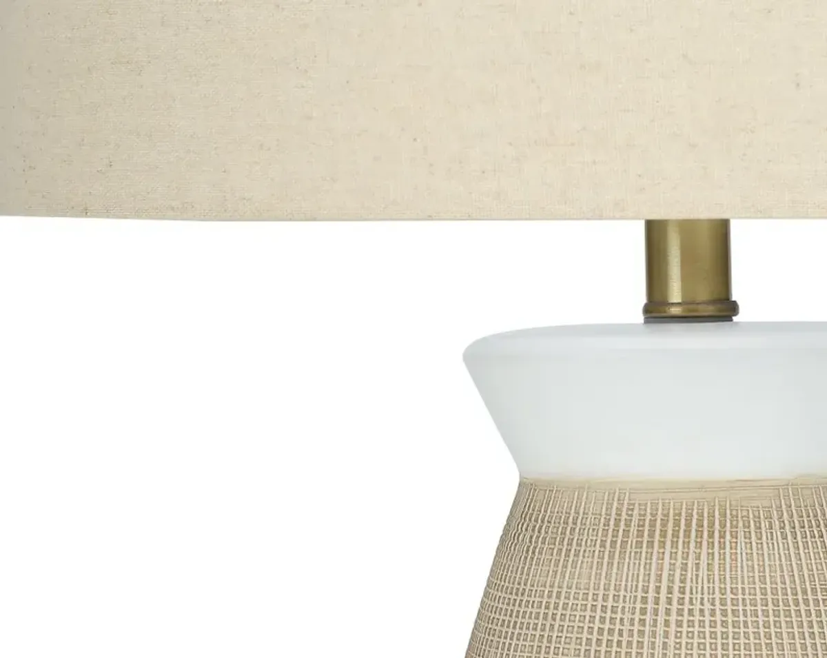 27 Inch Cream and Beige Ceramic Table Lamp