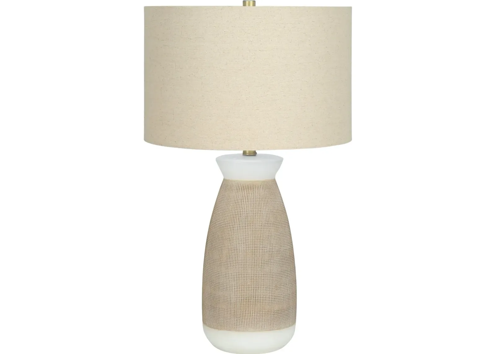 27 Inch Cream and Beige Ceramic Table Lamp