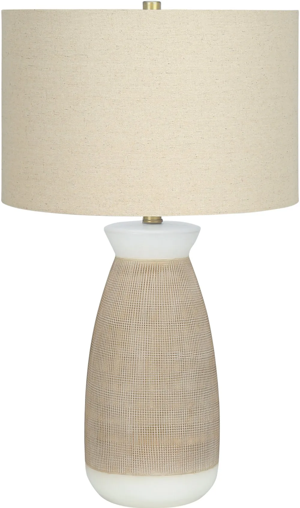 27 Inch Cream and Beige Ceramic Table Lamp