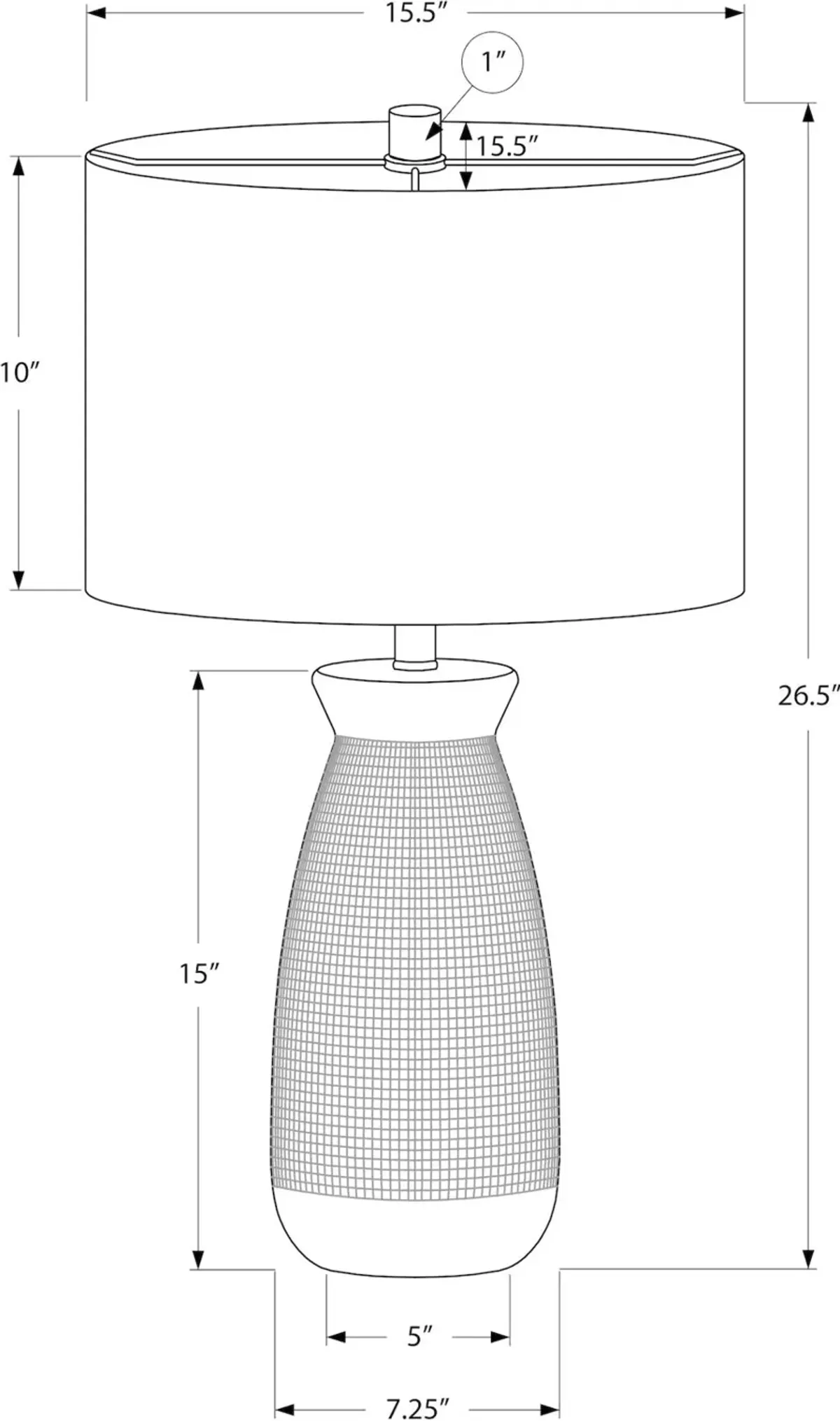 27 Inch White and Gray Ceramic Table Lamp