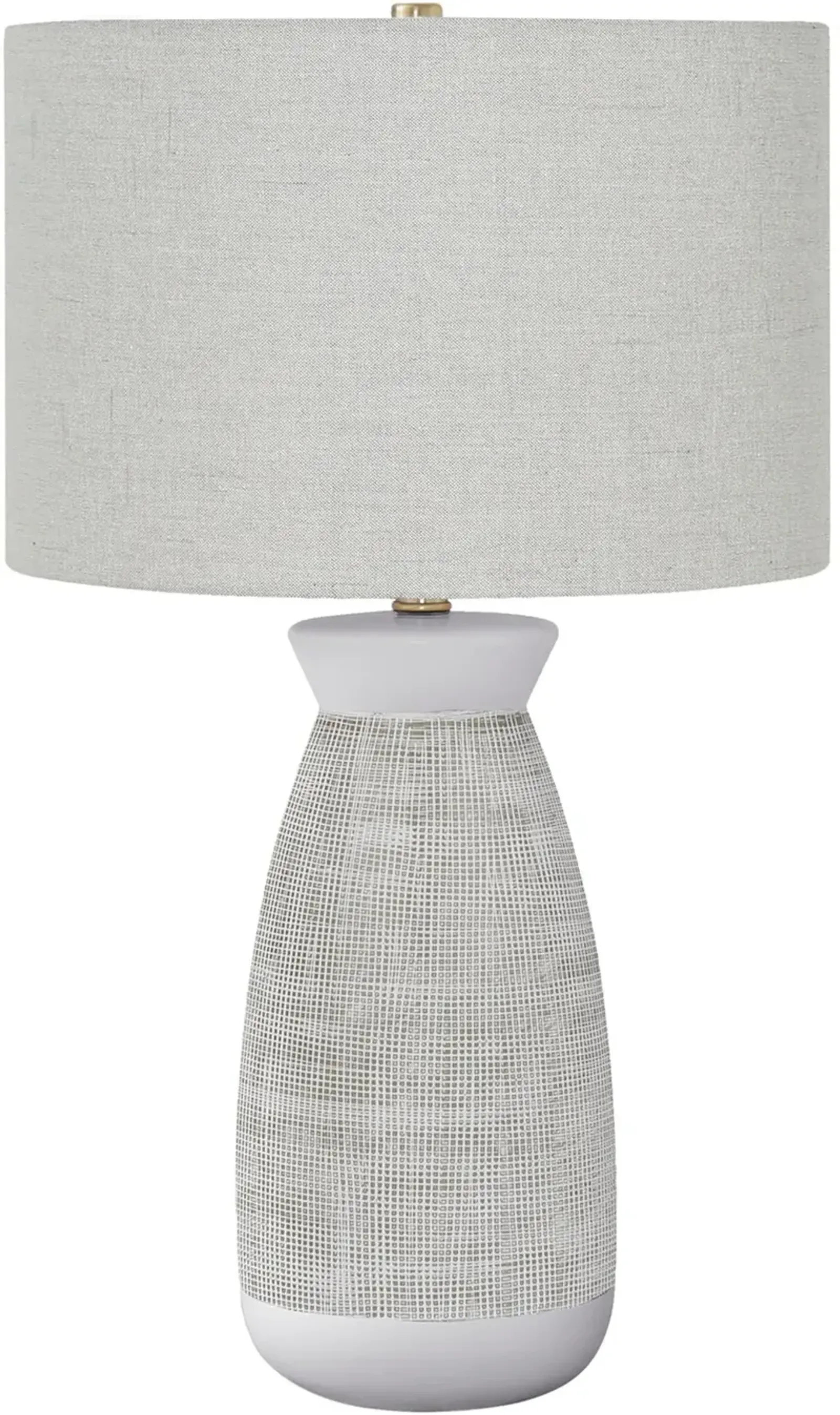 27 Inch White and Gray Ceramic Table Lamp