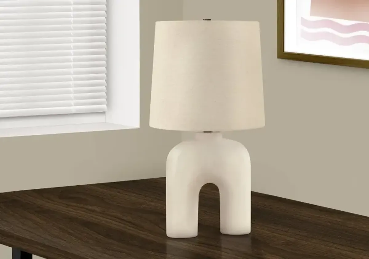 25 Inch Cream Resin Table Lamp