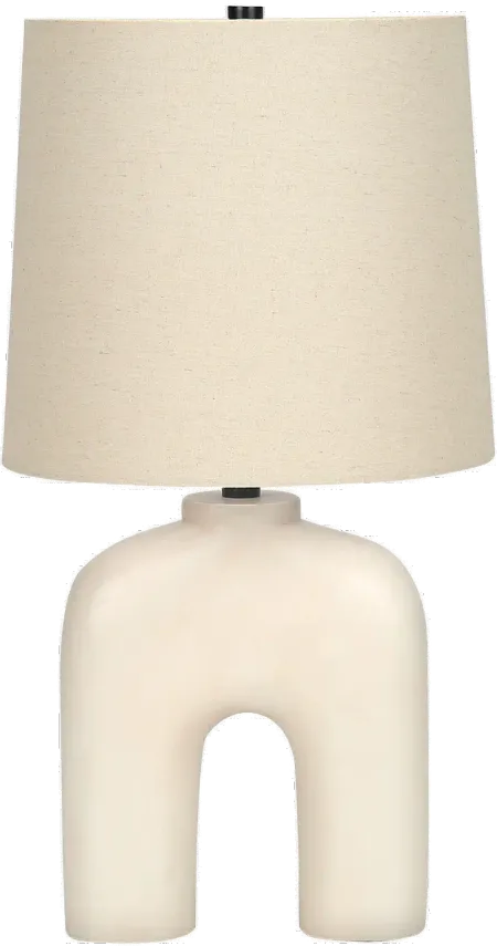 25 Inch Cream Resin Table Lamp