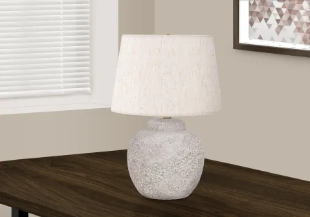 22" Cream Concrete Table Lamp