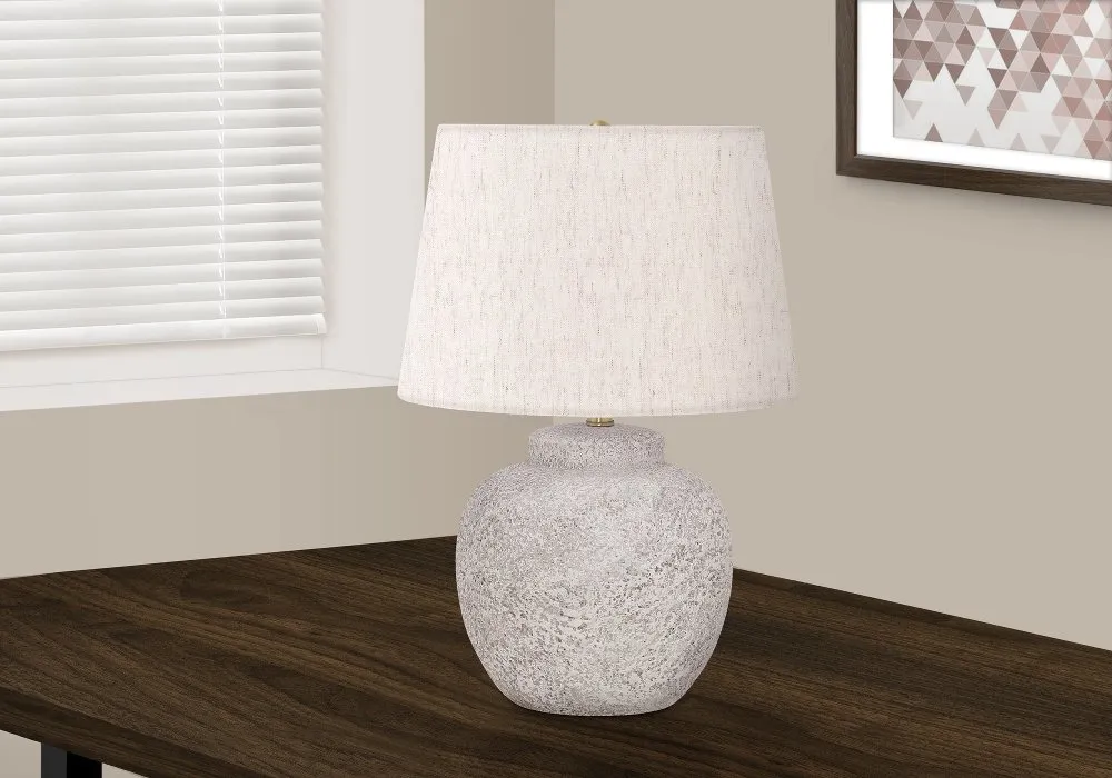 22" Cream Concrete Table Lamp