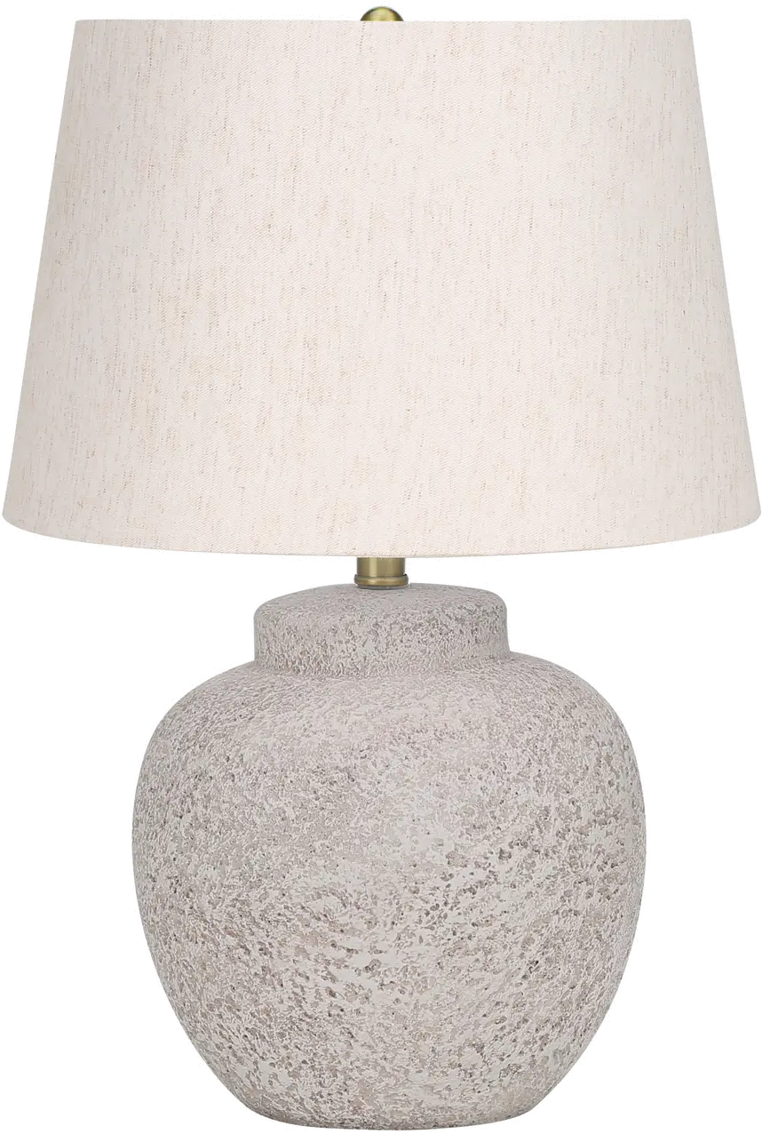 22" Cream Concrete Table Lamp