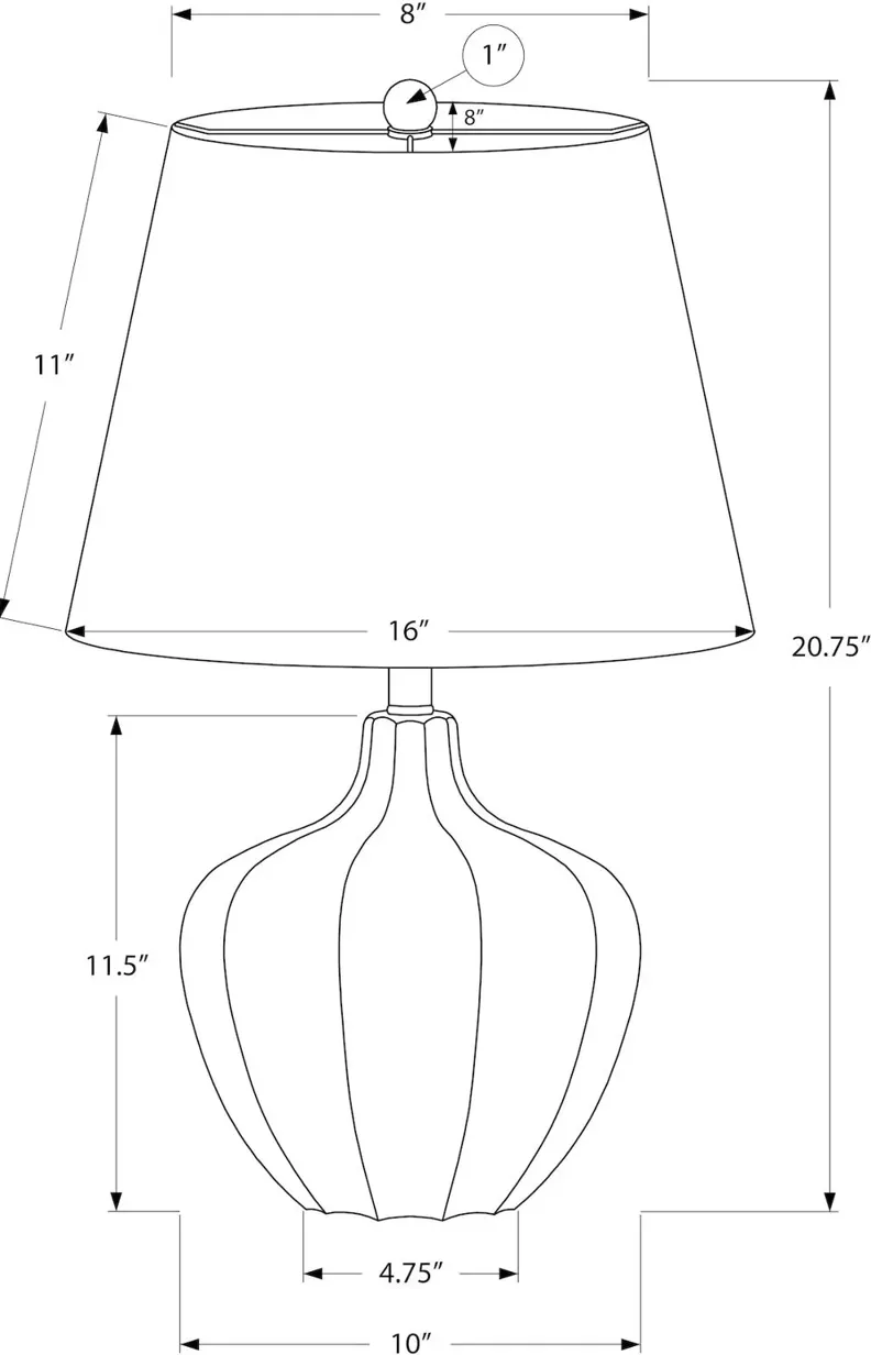 21 Inch Cream Resin Table Lamp