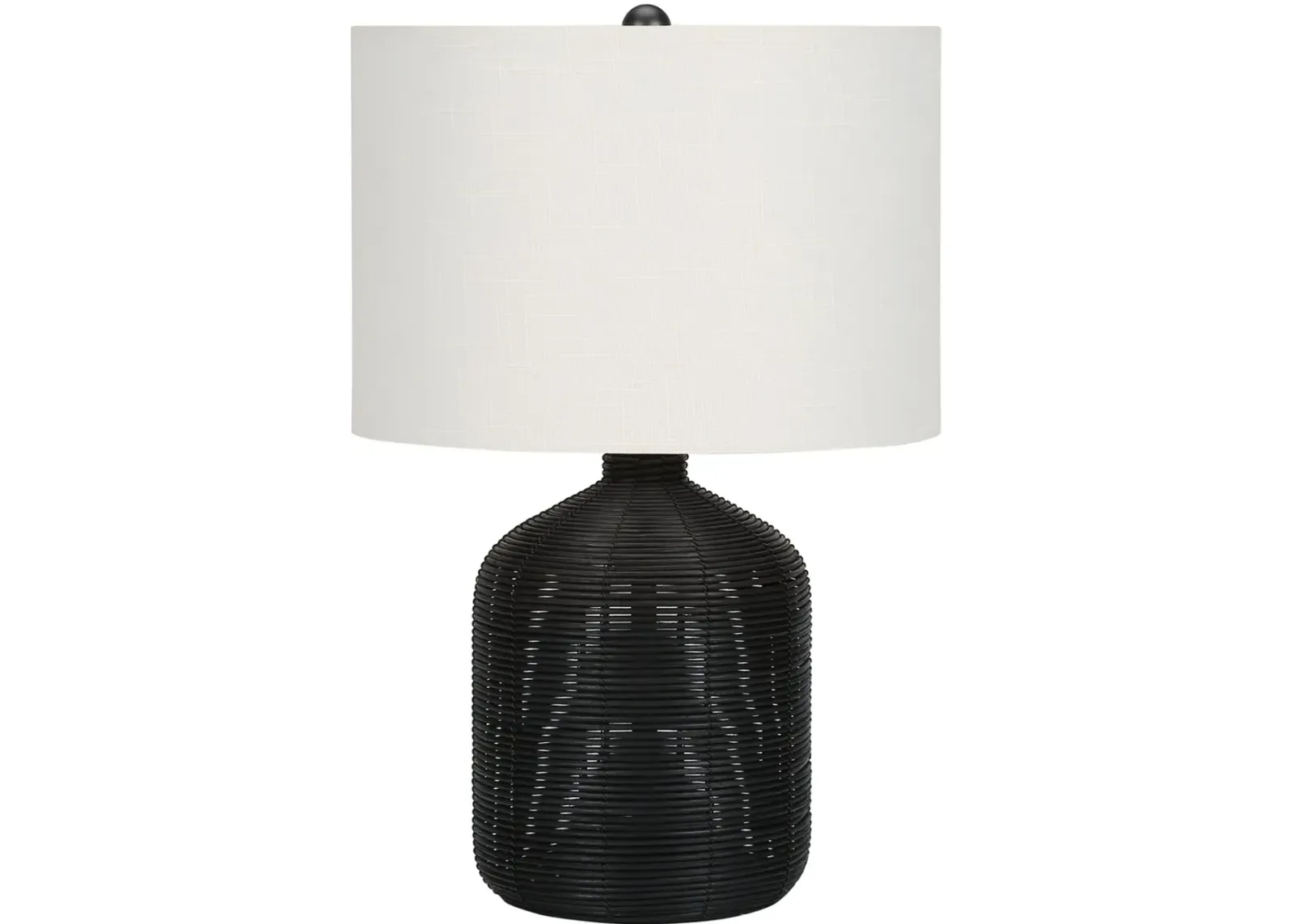 23 Inch Black Rattan Table Lamp