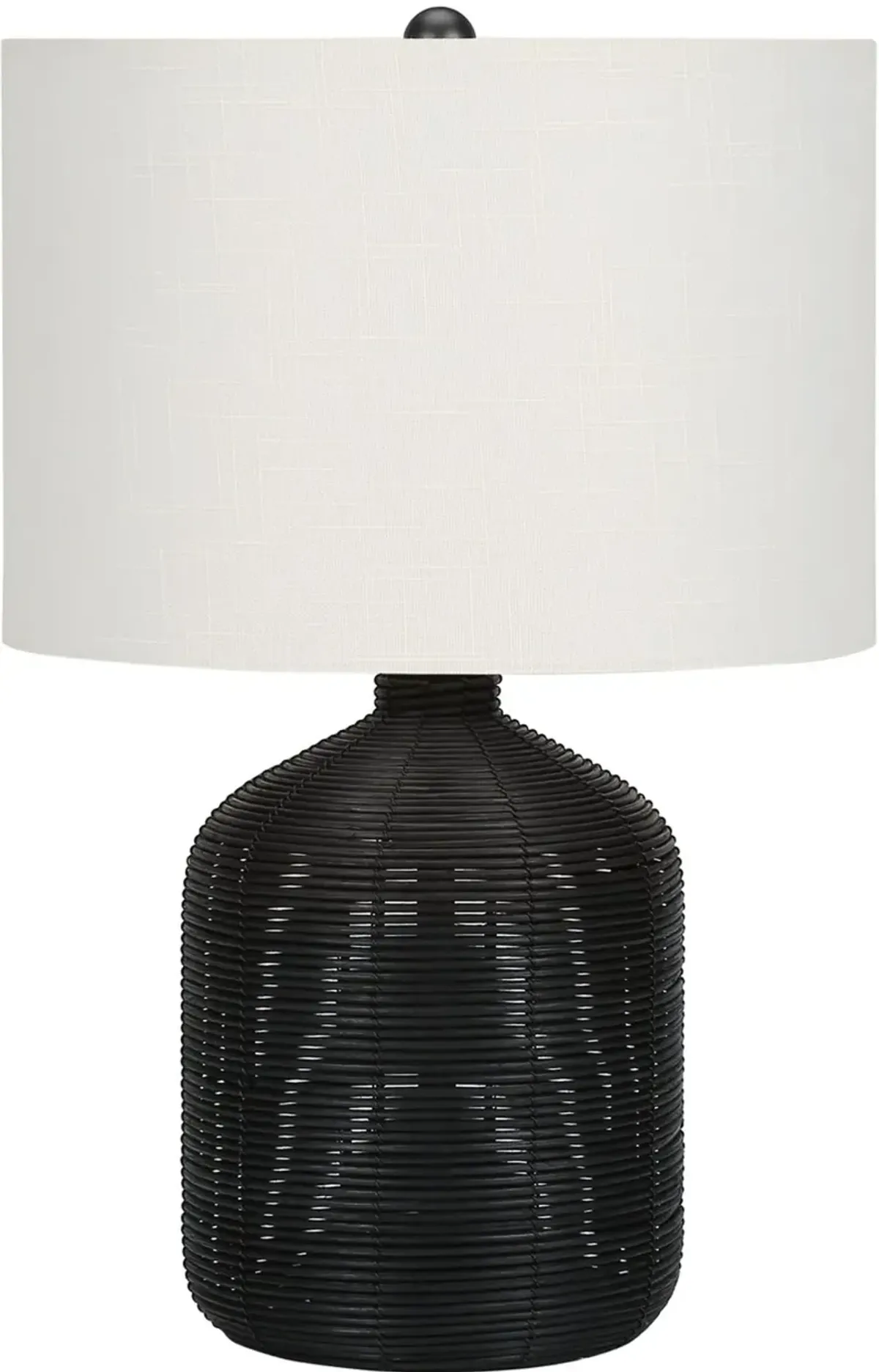 23 Inch Black Rattan Table Lamp