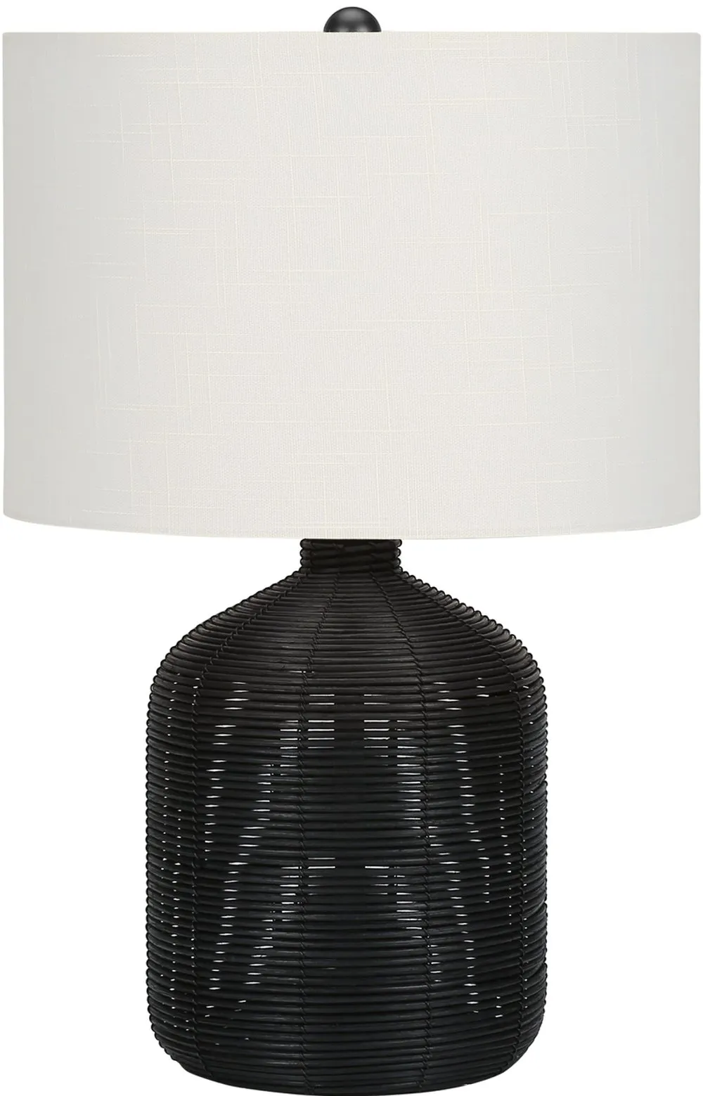 23 Inch Black Rattan Table Lamp