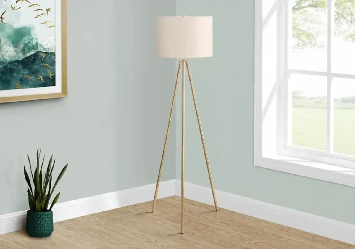 63-Inch Brass Metal Floor Lamp