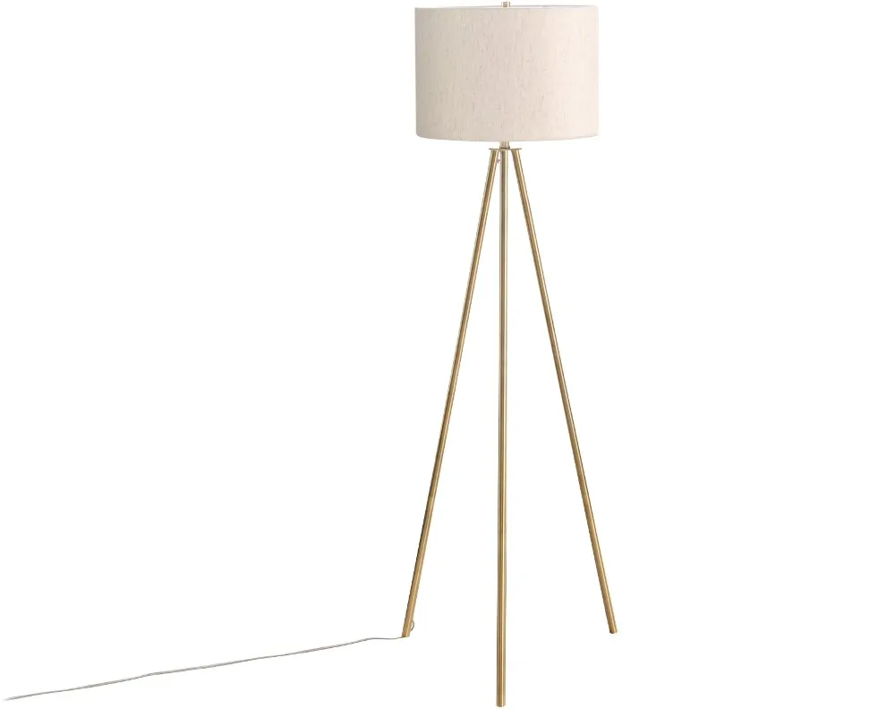 63-Inch Brass Metal Floor Lamp