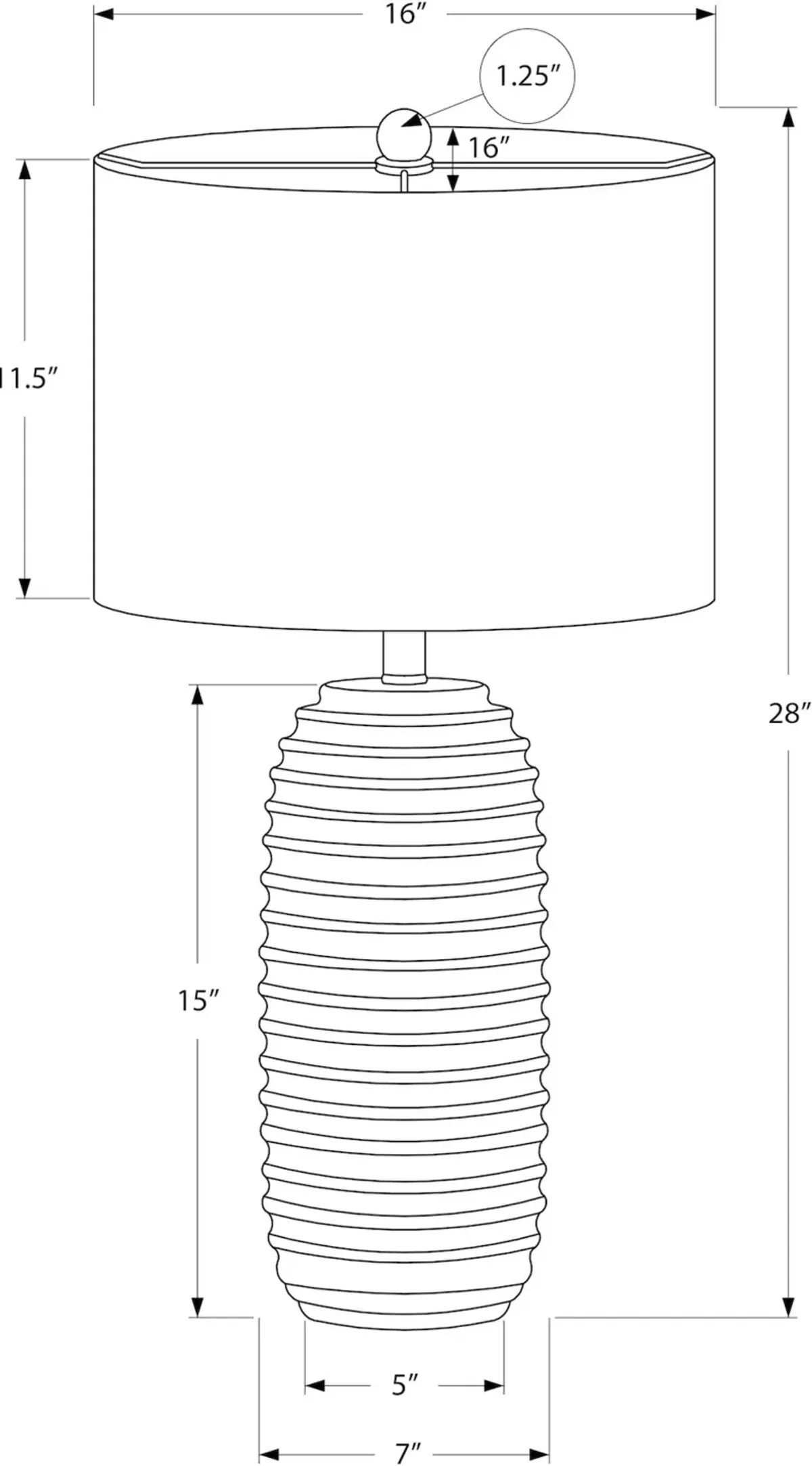 28-Inch Transitional Resin Table Lamp