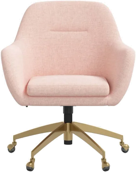 Penny Zuma Rosequartz Office Chair with Gold Base