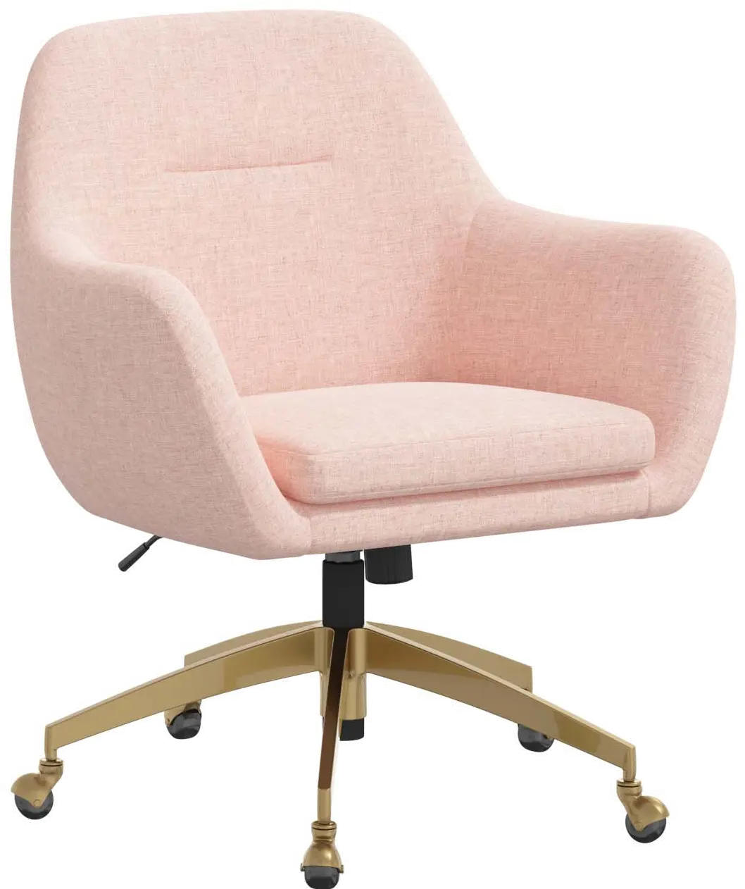 Penny Zuma Rosequartz Office Chair with Gold Base