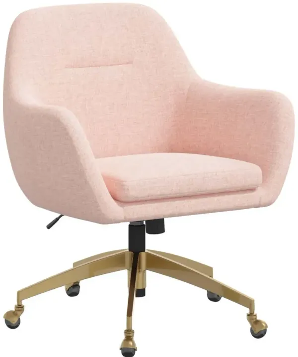 Penny Zuma Rosequartz Office Chair with Gold Base