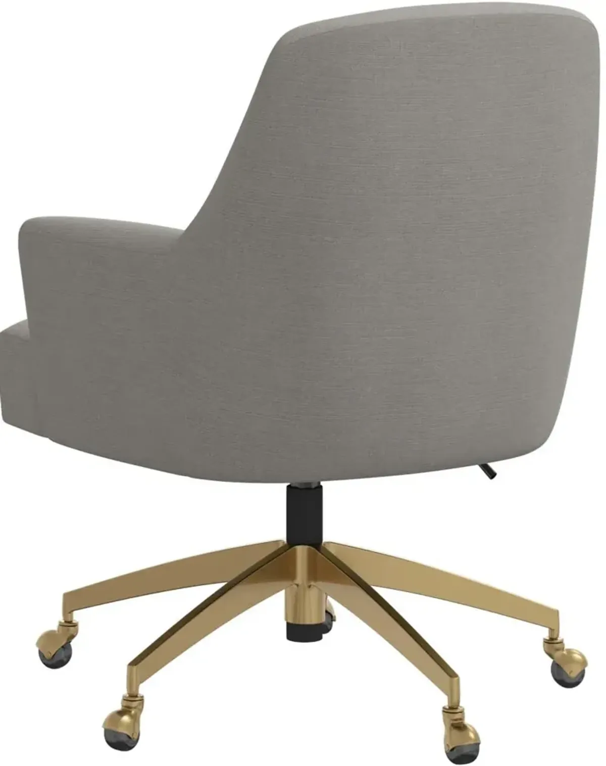 Shelby Linen Gray Office Chair with Gold Base