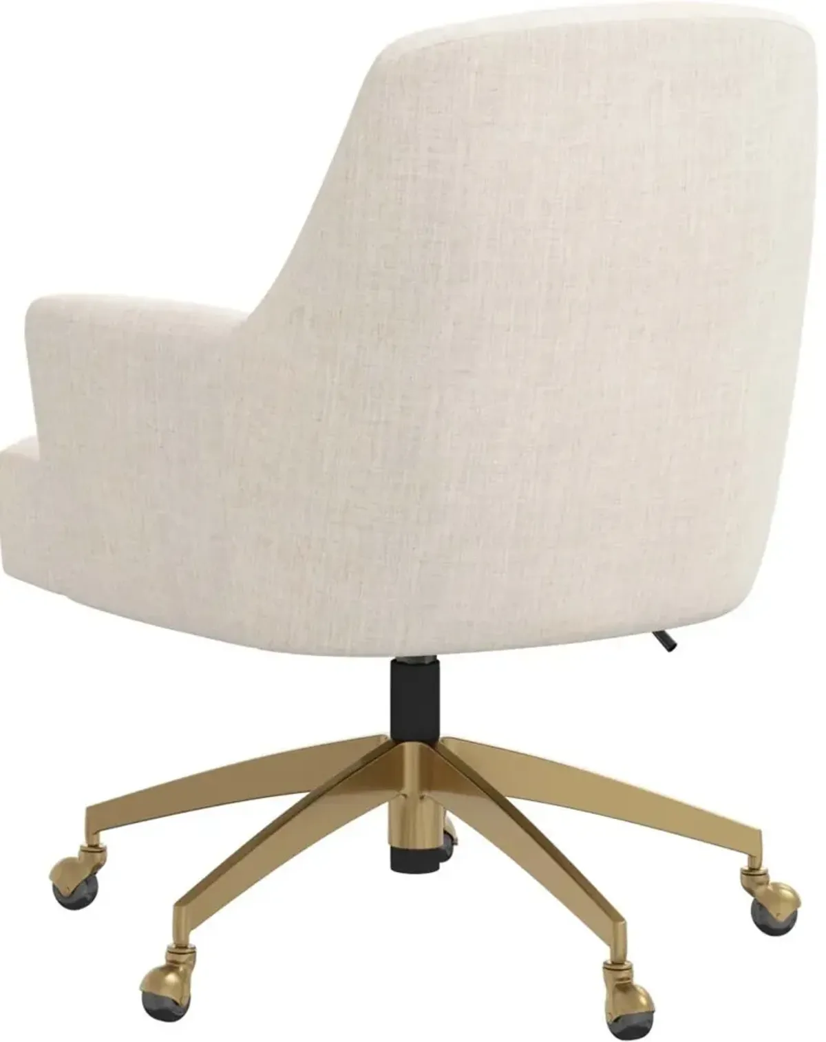 Shelby Linen Talc Office Chair with Gold Base