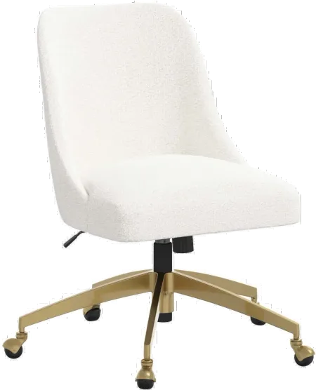 Sara Milano Snow Office Chair with Gold Base